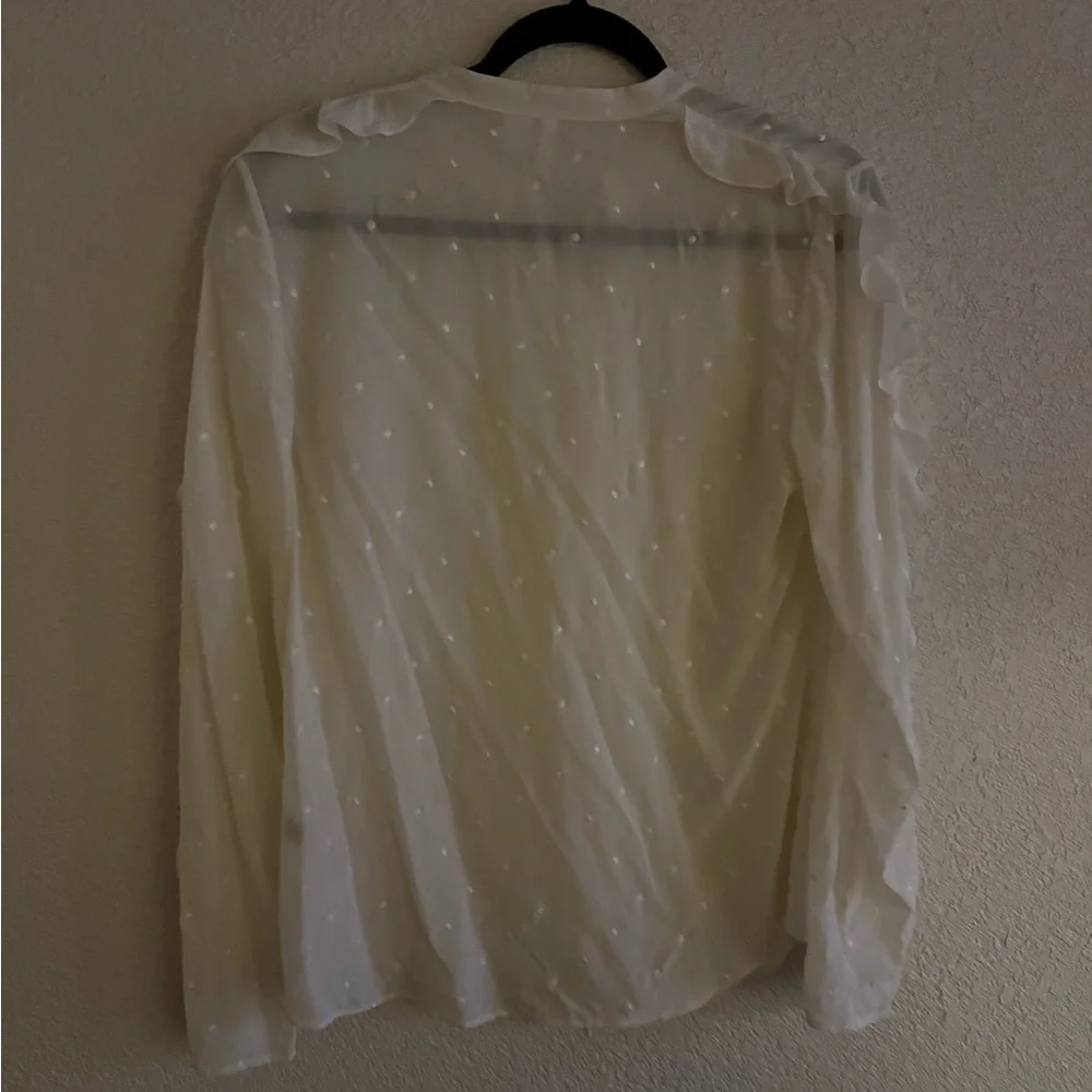 Lewit Ivory Ruffle Front Blouse - Picture 2 of 3